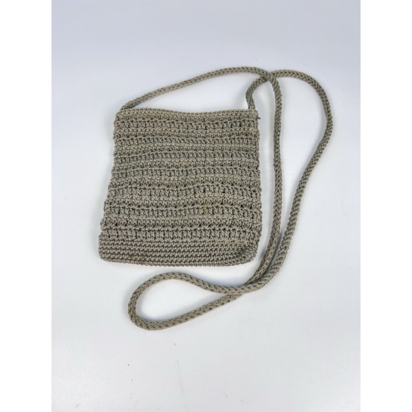 Northern Reflections Handbags - Northern Reflections Crochet Woven Crossbody Bag Purse Rayon Beige Boho Vintage